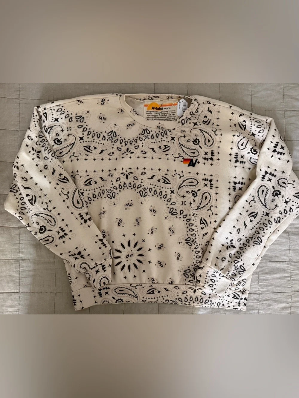 Aviator Nation Bandana Relaxed Fit Crew Sweatshirt Brand New! SOLD OUT! Small - Picture 1 of 5